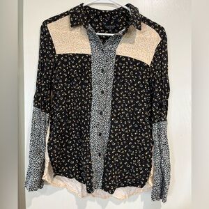 🎉HP🎉 TopShop Button Up Floral Mix and Match Print Shirt